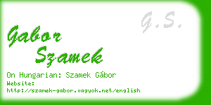 gabor szamek business card