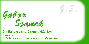 gabor szamek business card